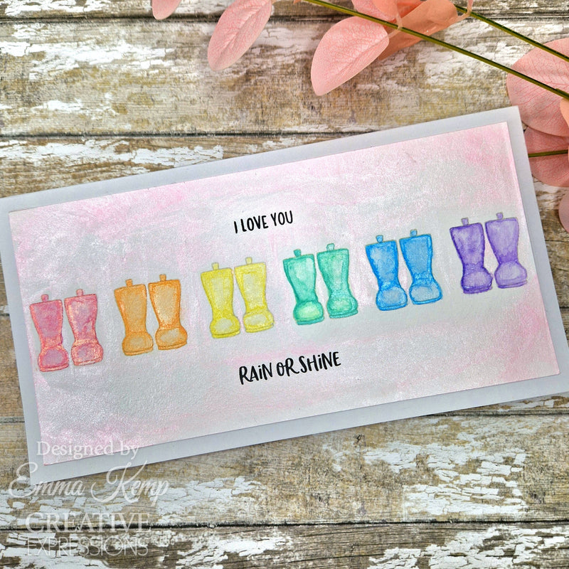 Creative Expressions Jane's Doodles Rain or Shine 4 in x 6 in Clear Stamp Set-9