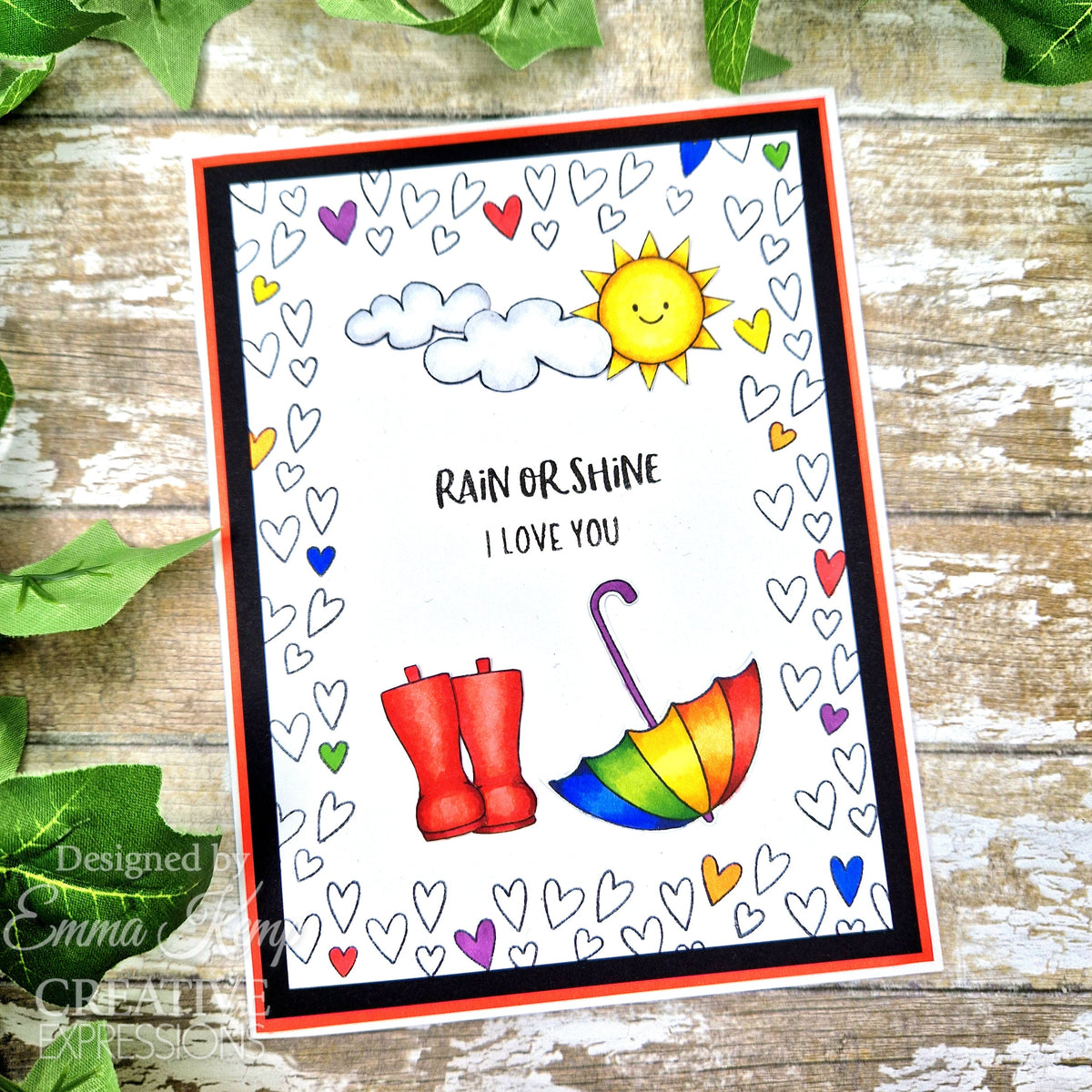 Creative Expressions Jane's Doodles Rain or Shine 4 in x 6 in Clear Stamp Set-13
