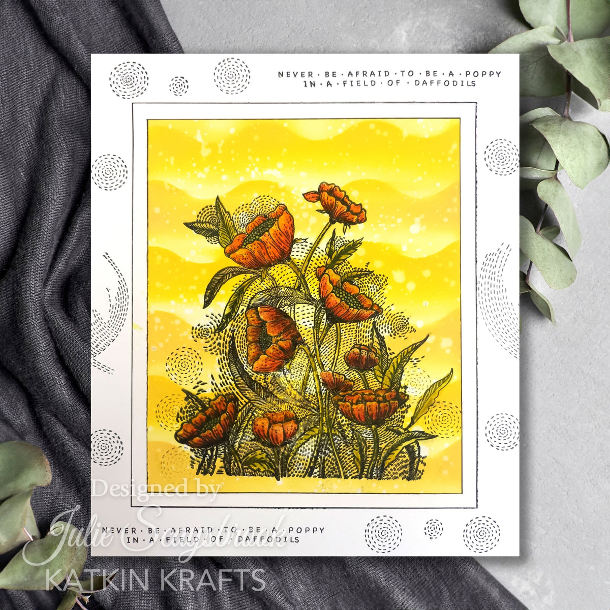 Set de sellos transparentes Katkin Krafts Poppy Power de 6 x 8 pulgadas-4