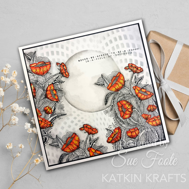 Set de sellos transparentes Katkin Krafts Poppy Power de 6 x 8 pulgadas-9