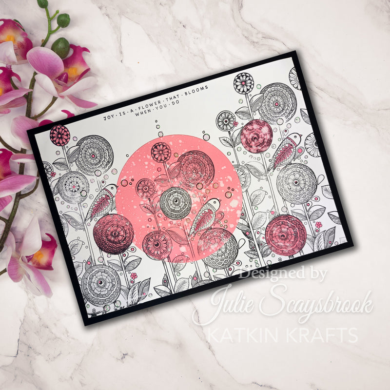 Set de sellos transparentes Katkin Krafts Dance With Dahlias de 6 x 8 pulgadas-3