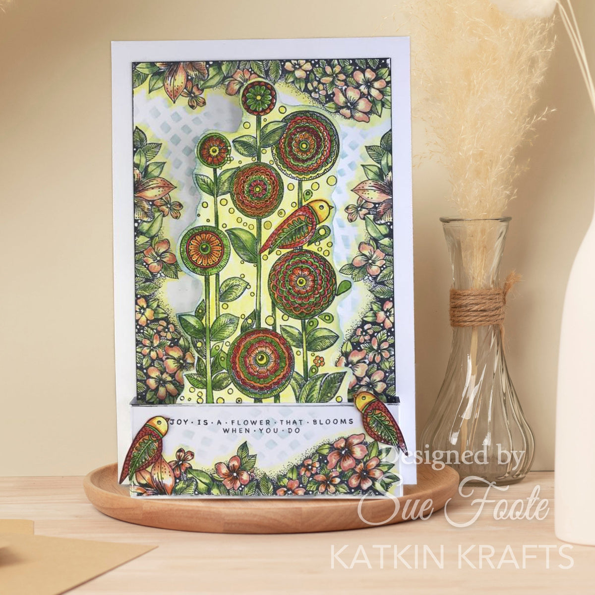 Set de sellos transparentes Katkin Krafts Dance With Dahlias de 6 x 8 pulgadas-5