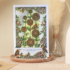 Set de sellos transparentes Katkin Krafts Dance With Dahlias de 6 x 8 pulgadas-5