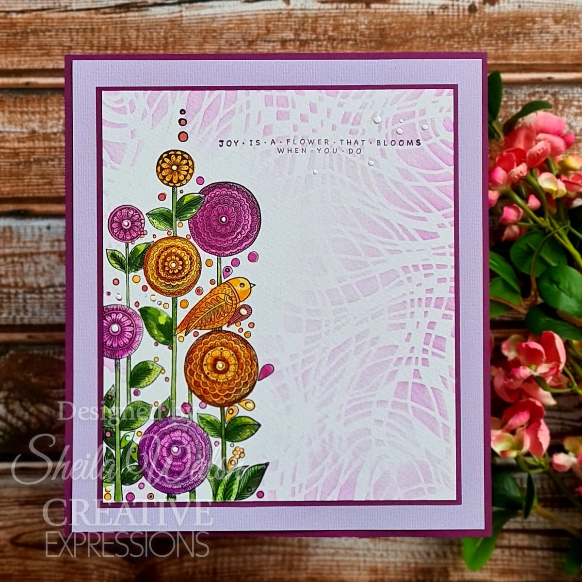 Set de sellos transparentes Katkin Krafts Dance With Dahlias de 6 x 8 pulgadas-7
