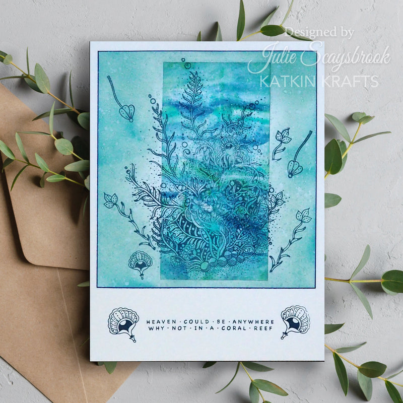 Juego de sellos transparentes Katkin Krafts Coral Waters de 6 x 8 pulgadas-6