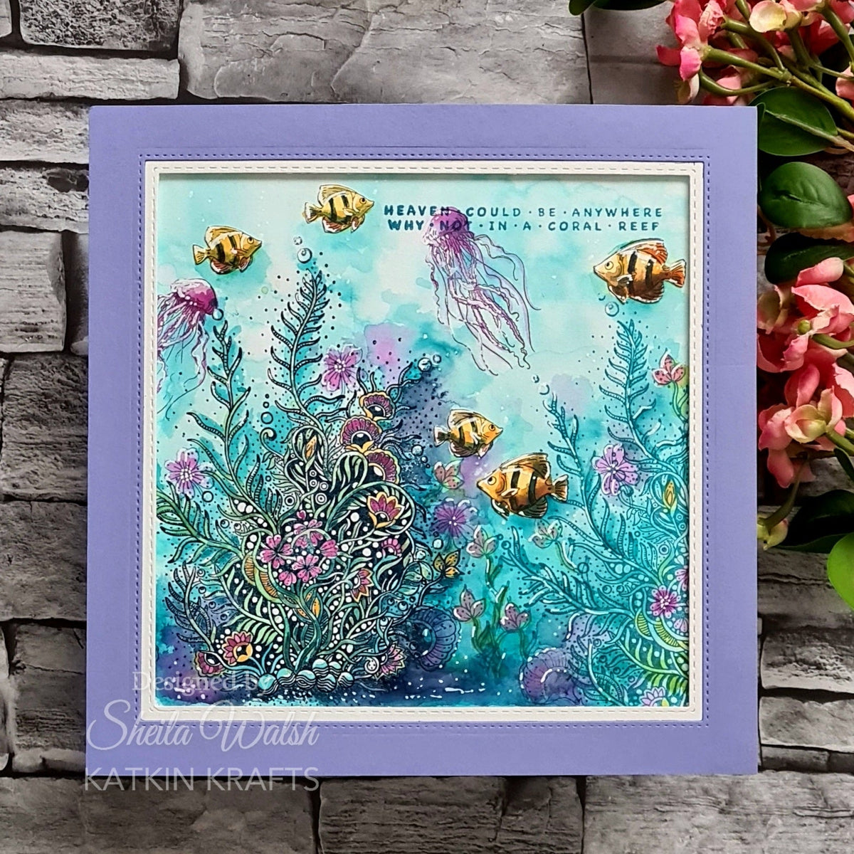 Juego de sellos transparentes Katkin Krafts Coral Waters de 6 x 8 pulgadas-8