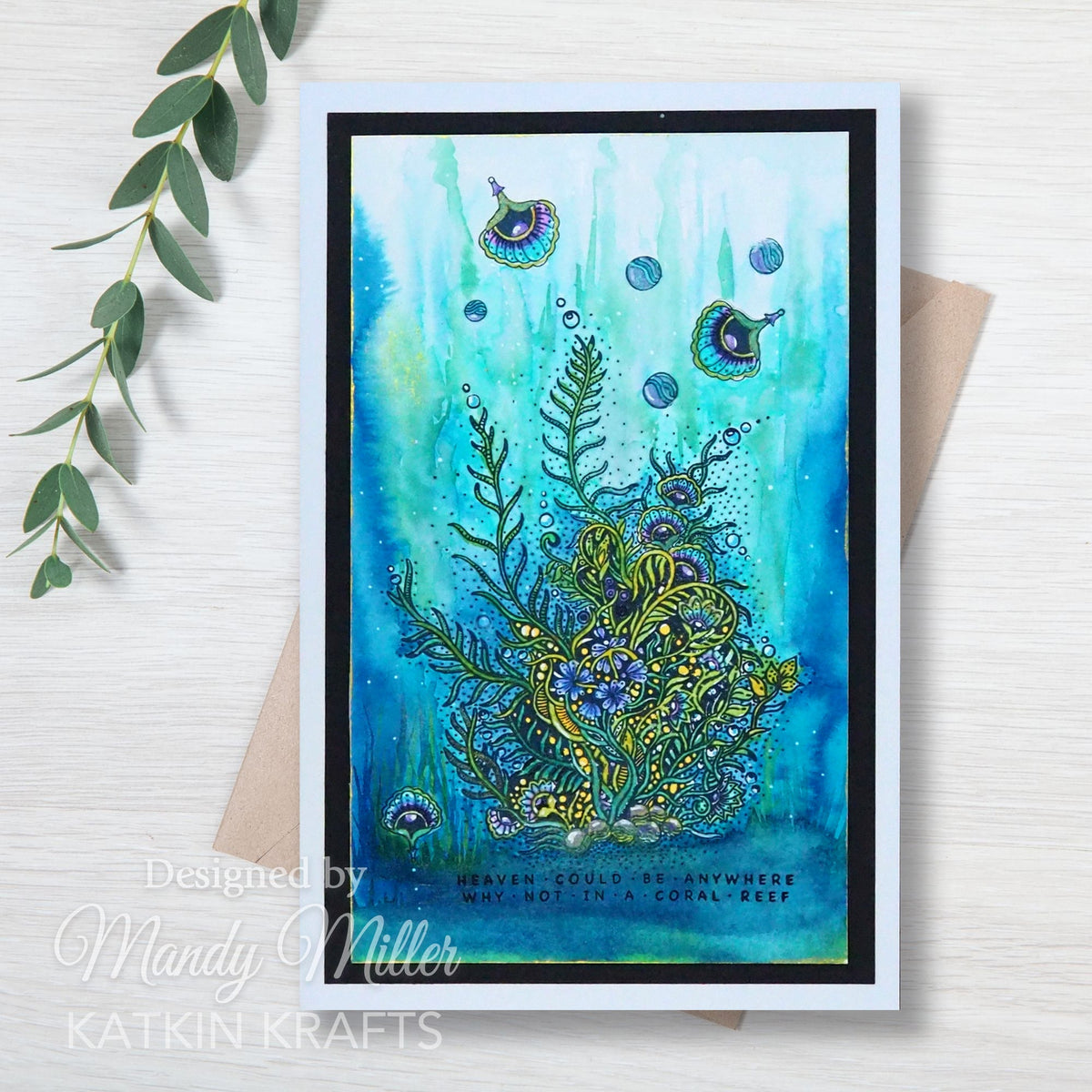 Juego de sellos transparentes Katkin Krafts Coral Waters de 6 x 8 pulgadas-12