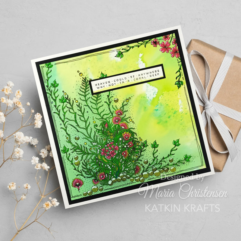 Juego de sellos transparentes Katkin Krafts Coral Waters de 6 x 8 pulgadas-14