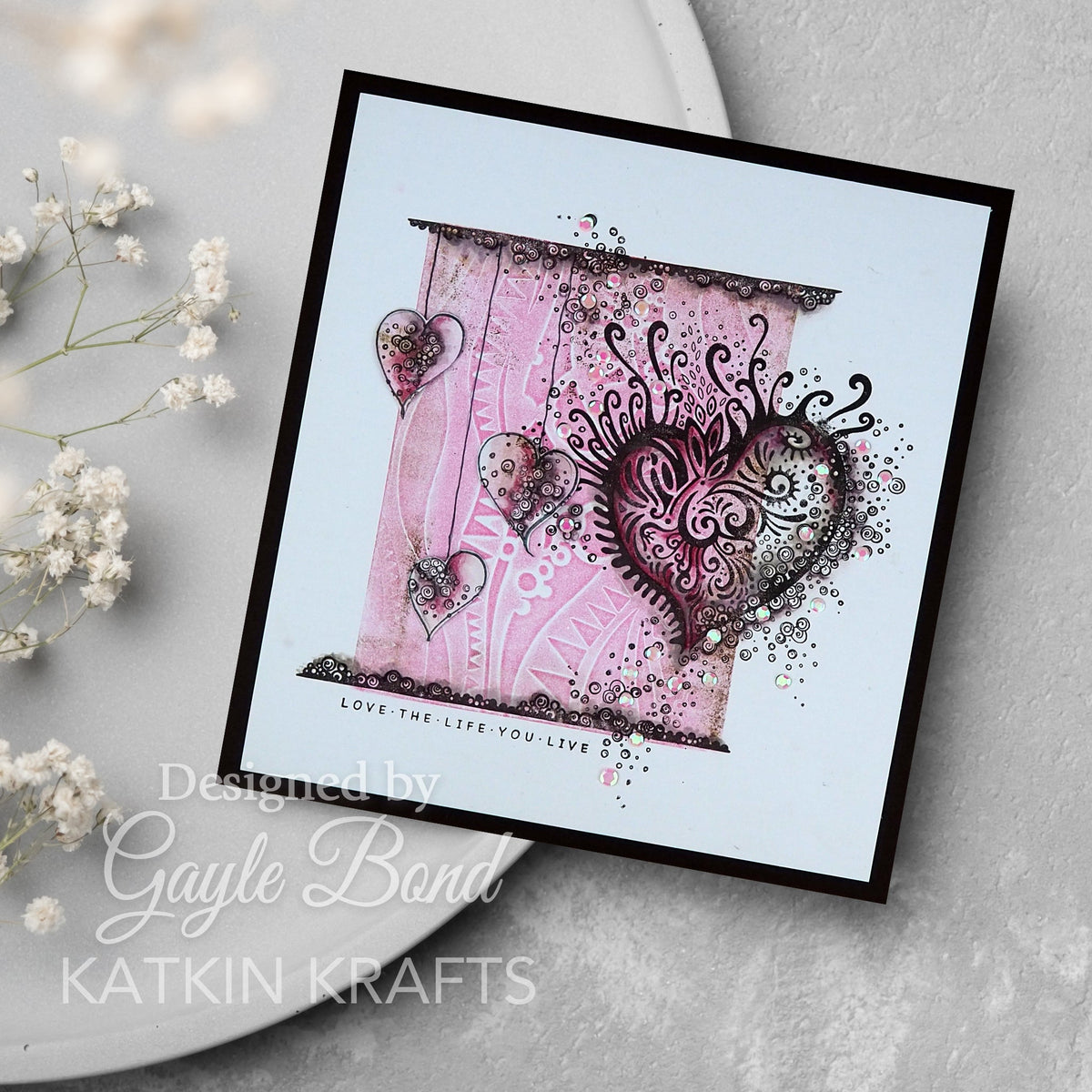 Katkin Kraft Love Is All Around Lot de tampons transparents 6 po x 8 po-10