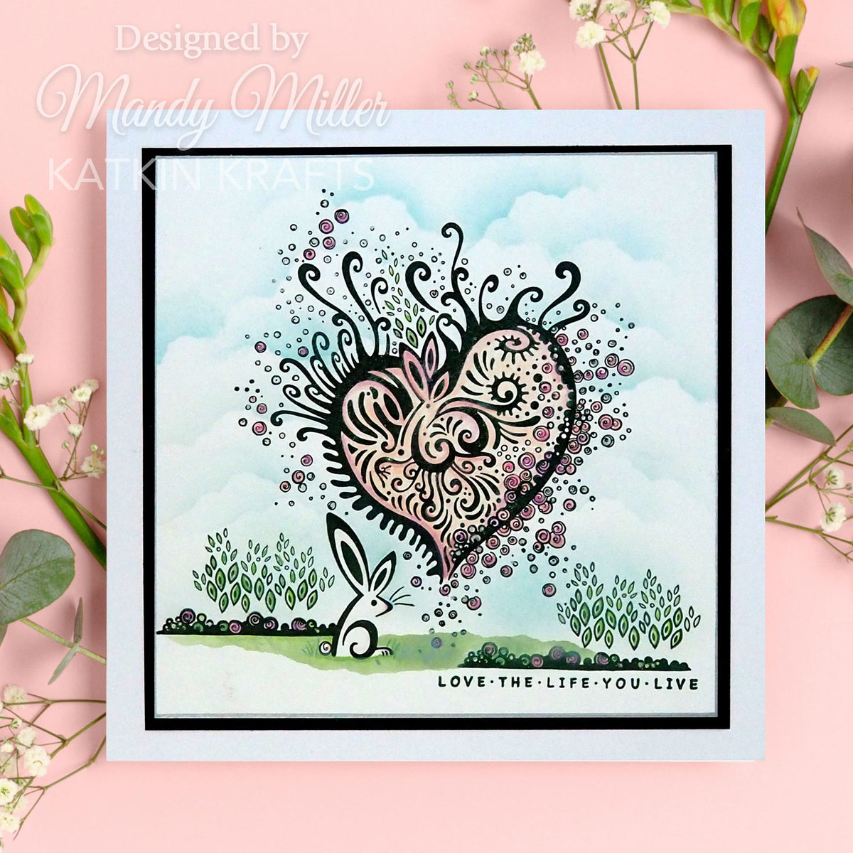 Katkin Kraft Love Is All Around Lot de tampons transparents 6 po x 8 po-15