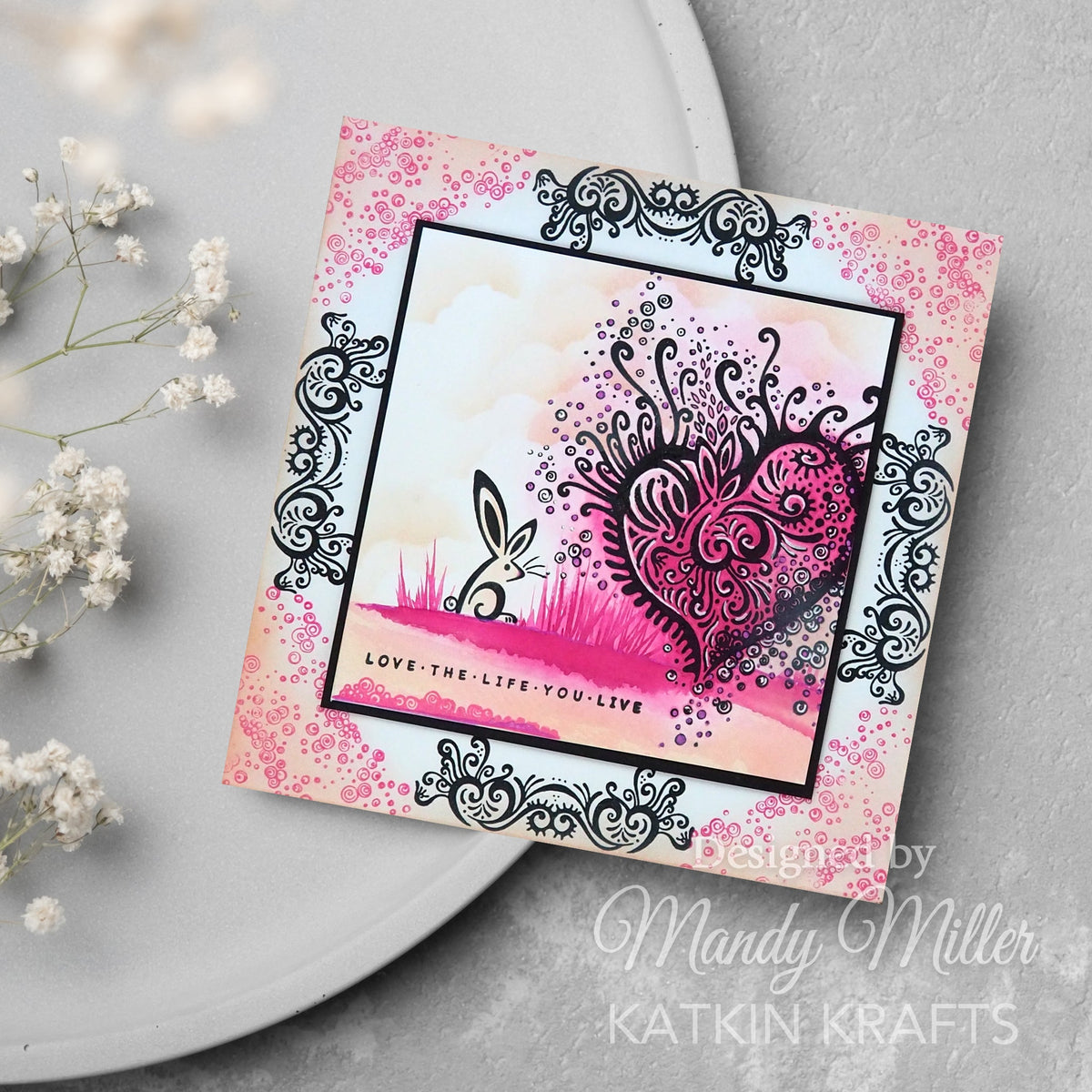 Katkin Kraft Love Is All Around Lot de tampons transparents 6 po x 8 po-14