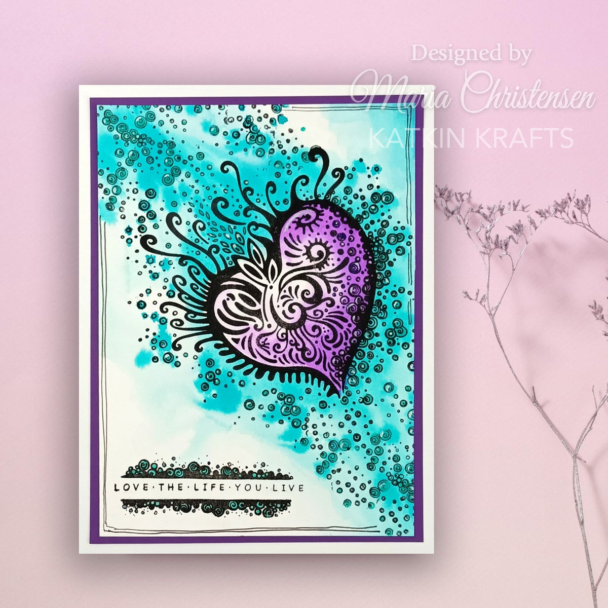 Katkin Kraft Love Is All Around Lot de tampons transparents 6 po x 8 po-16