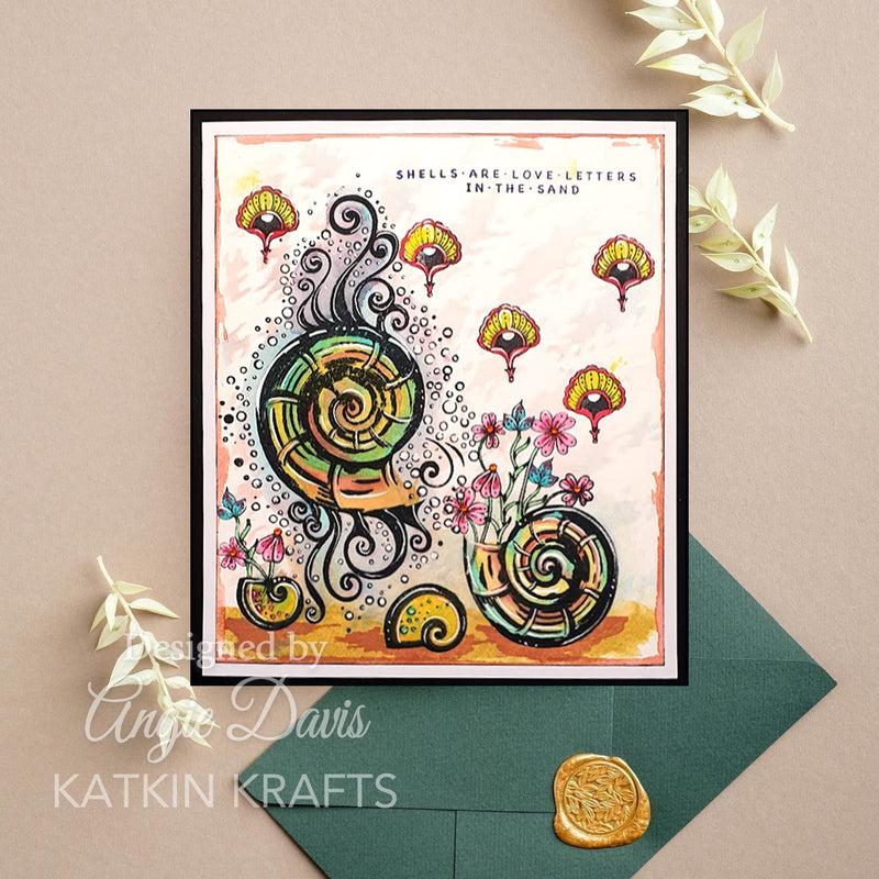 Set de sellos transparentes Katkin Krafts Nautical Coquille de 6 pulg. x 8 pulg.-10