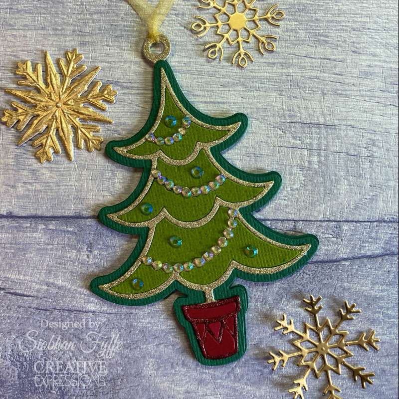 Creative Expressions Paper Cuts Festive Christmas Tree Craft Die-12