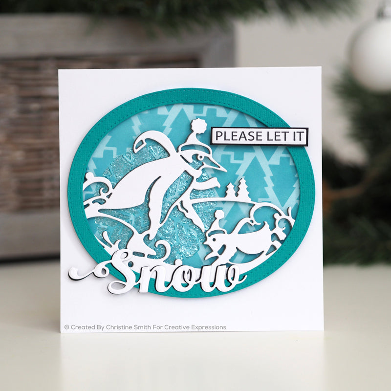 Creative Expressions Paper Cuts Edger Penguins Sledding Craft Die-4