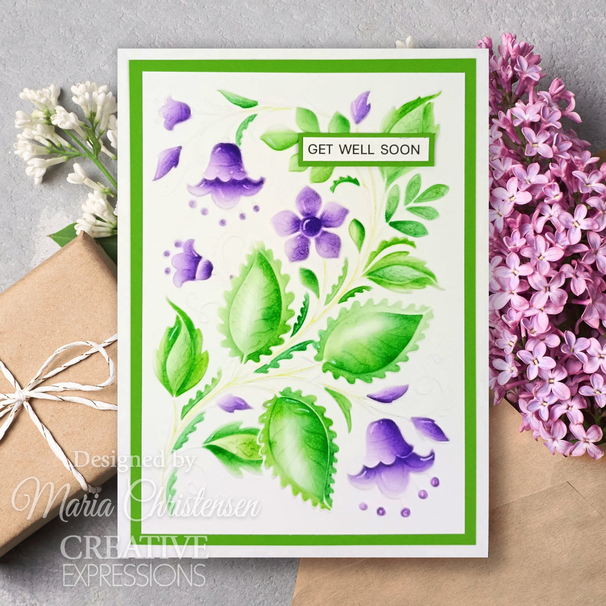 Plantilla de colorear Creative Expressions Folk Art Blooms Companion, 15,24 cm x 20,32 cm, juego de 2