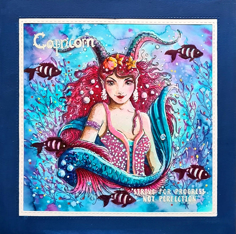 Pink Ink Designs Capricorn 15,2 x 20,3 cm Lot de Tampons Transparents-7