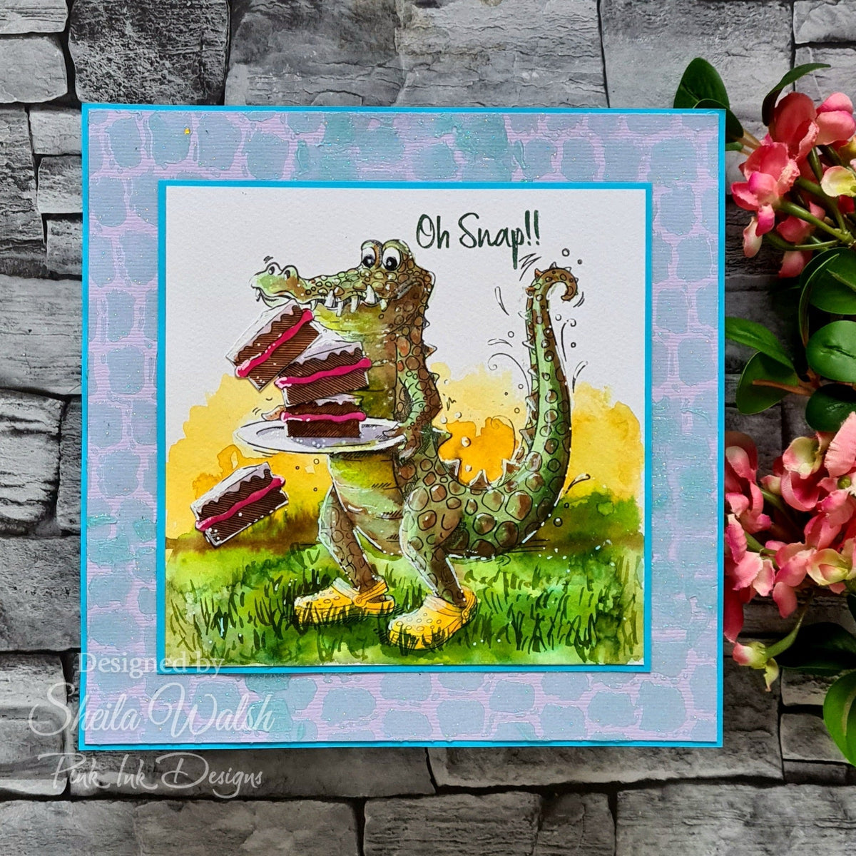 Pink Ink Designs Crocodile 7 in x 7 in Stencil-3