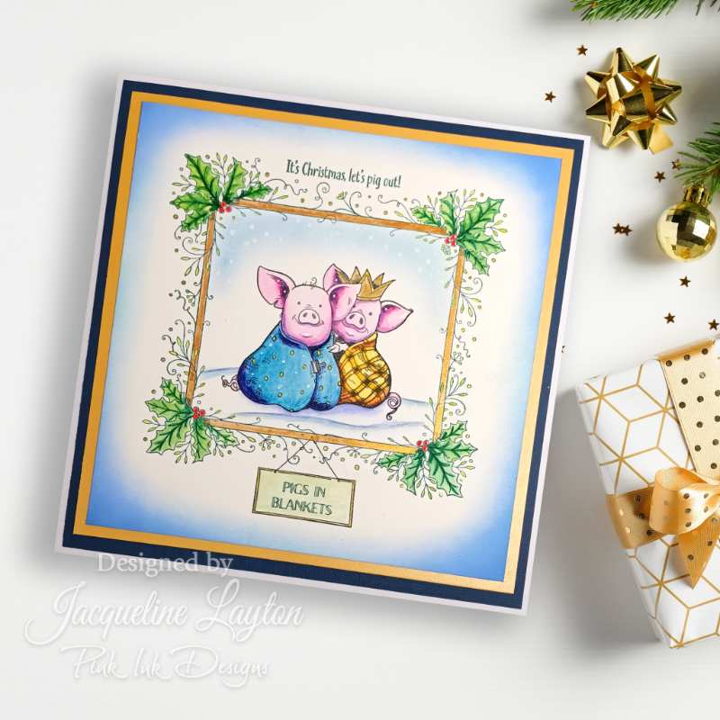 Pink Ink Designs Pigs In Blankets 6 in x 8 in Clear Stamp Set-4