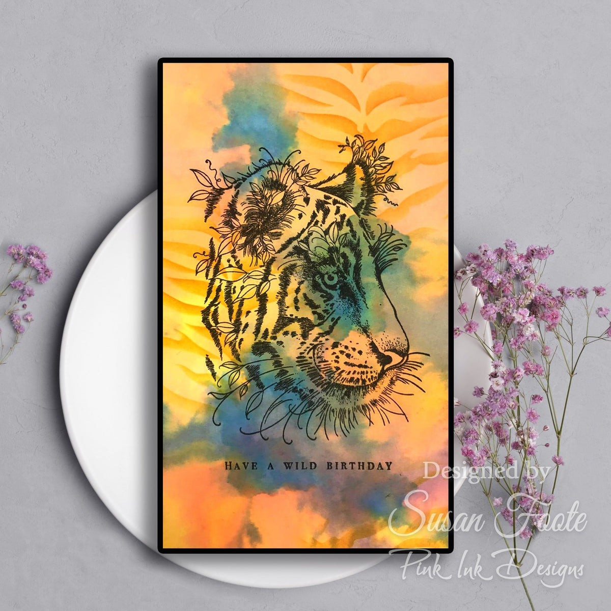 Pink Ink Designs Tiger 7 in x 7 in Stencil-5