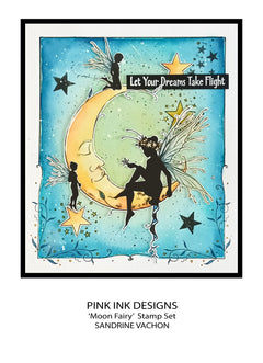 Pink Ink Designs Moon Fairy Lot de tampons transparents 15,2 cm x 20,3 cm-6
