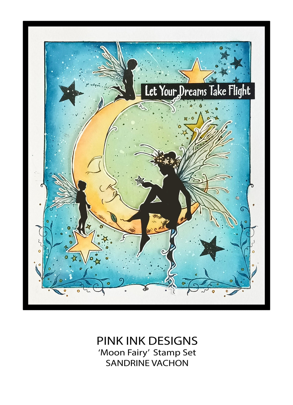 Pink Ink Designs Moon Fairy Lot de tampons transparents 15,2 cm x 20,3 cm-6