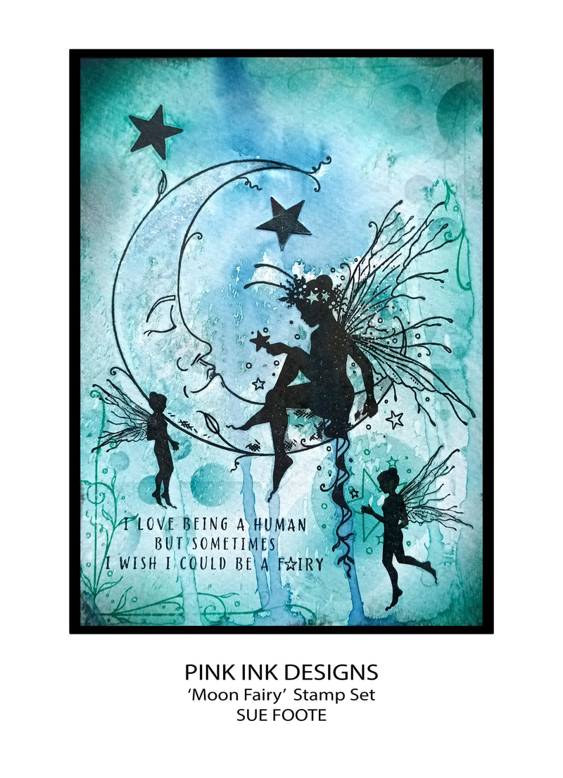 Pink Ink Designs Moon Fairy Lot de tampons transparents 15,2 cm x 20,3 cm-8