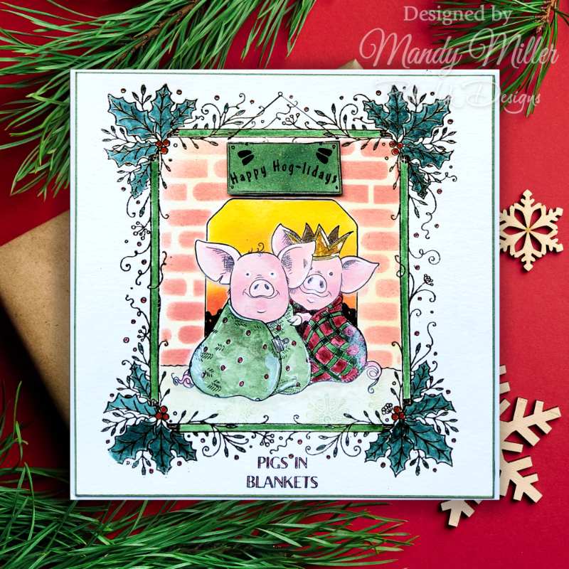 Pink Ink Designs Pigs In Blankets 6 in x 8 in Clear Stamp Set-5