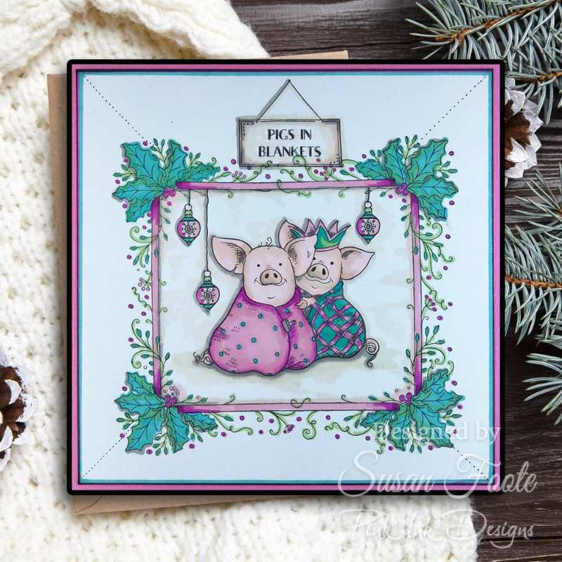 Pink Ink Designs Pigs In Blankets 6 in x 8 in Clear Stamp Set-11
