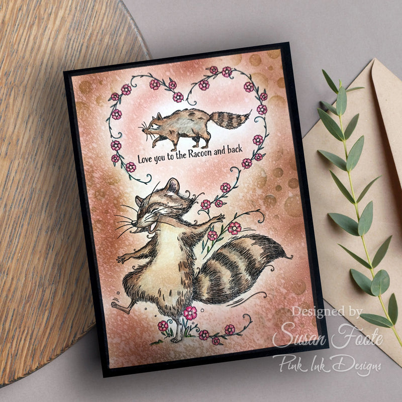 Pink Ink Designs Macaroon Racoon 6 in x 8 in Clear Stamp Set-11