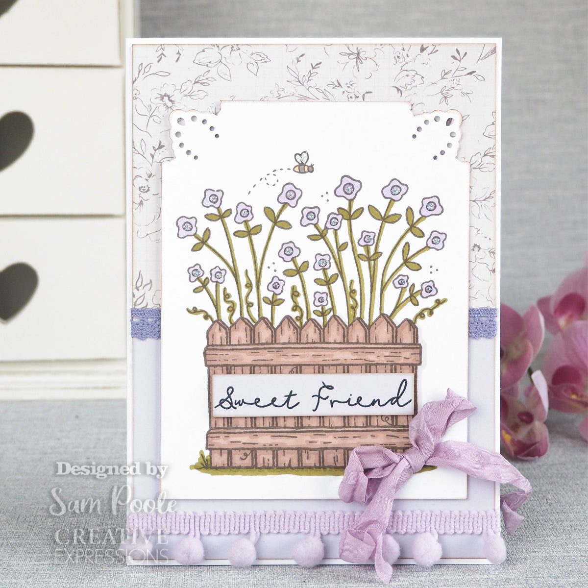 Creative Expressions Sam Poole Friendship Watering Can 6 in x 4 in Clear Stamp Set-4