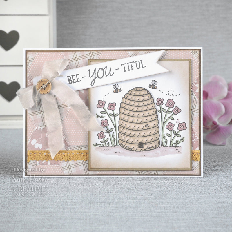 Creative Expressions Sam Poole Bee-you-tiful Beehive 6 in x 4 in Clear Stamp Set-3