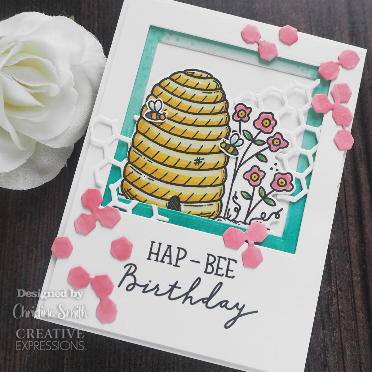 Creative Expressions Sam Poole Bee-you-tiful Beehive 6 in x 4 in Clear Stamp Set-2