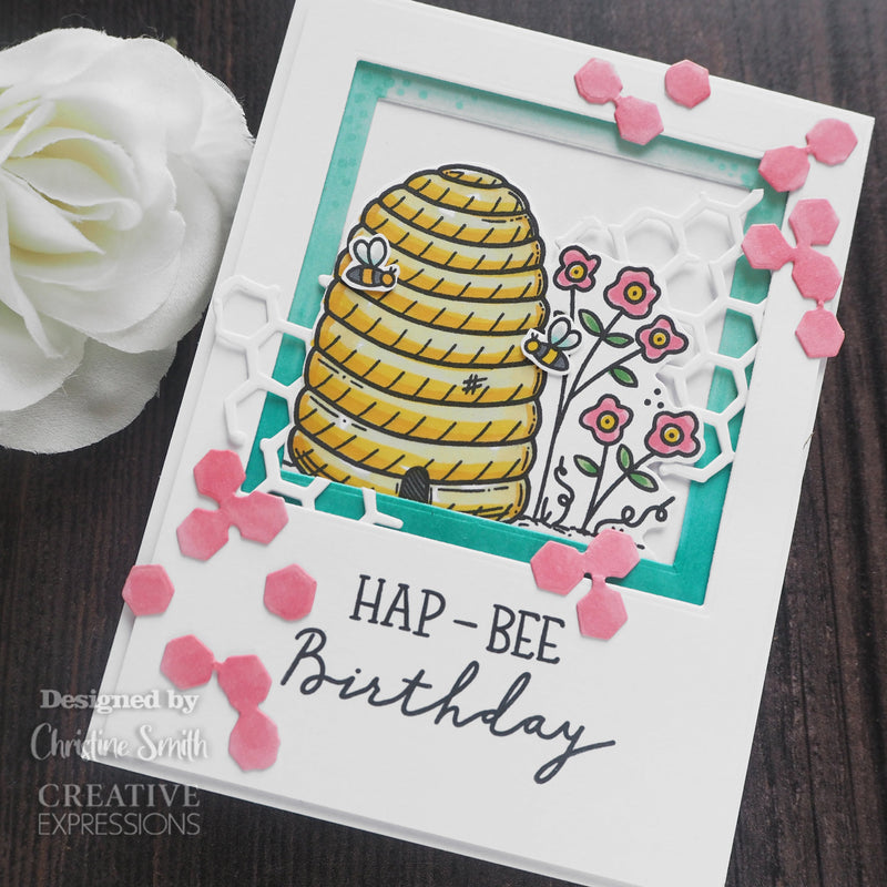 Creative Expressions Sam Poole Bee-you-tiful Beehive 6 in x 4 in Clear Stamp Set-2