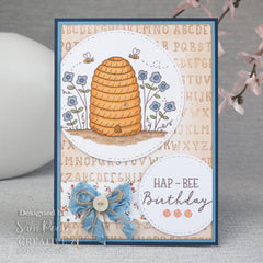 Creative Expressions Sam Poole Bee-you-tiful Beehive 6 in x 4 in Clear Stamp Set-5
