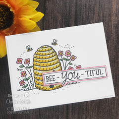 Creative Expressions Sam Poole Bee-you-tiful Beehive 6 in x 4 in Clear Stamp Set-4