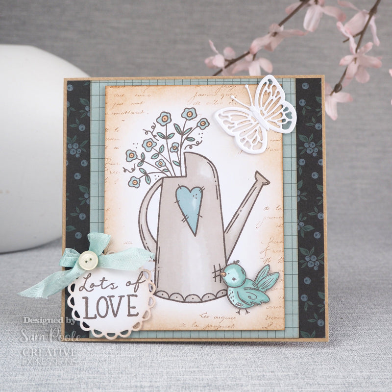 Creative Expressions Sam Poole Friendship Watering Can 6 in x 4 in Clear Stamp Set-3
