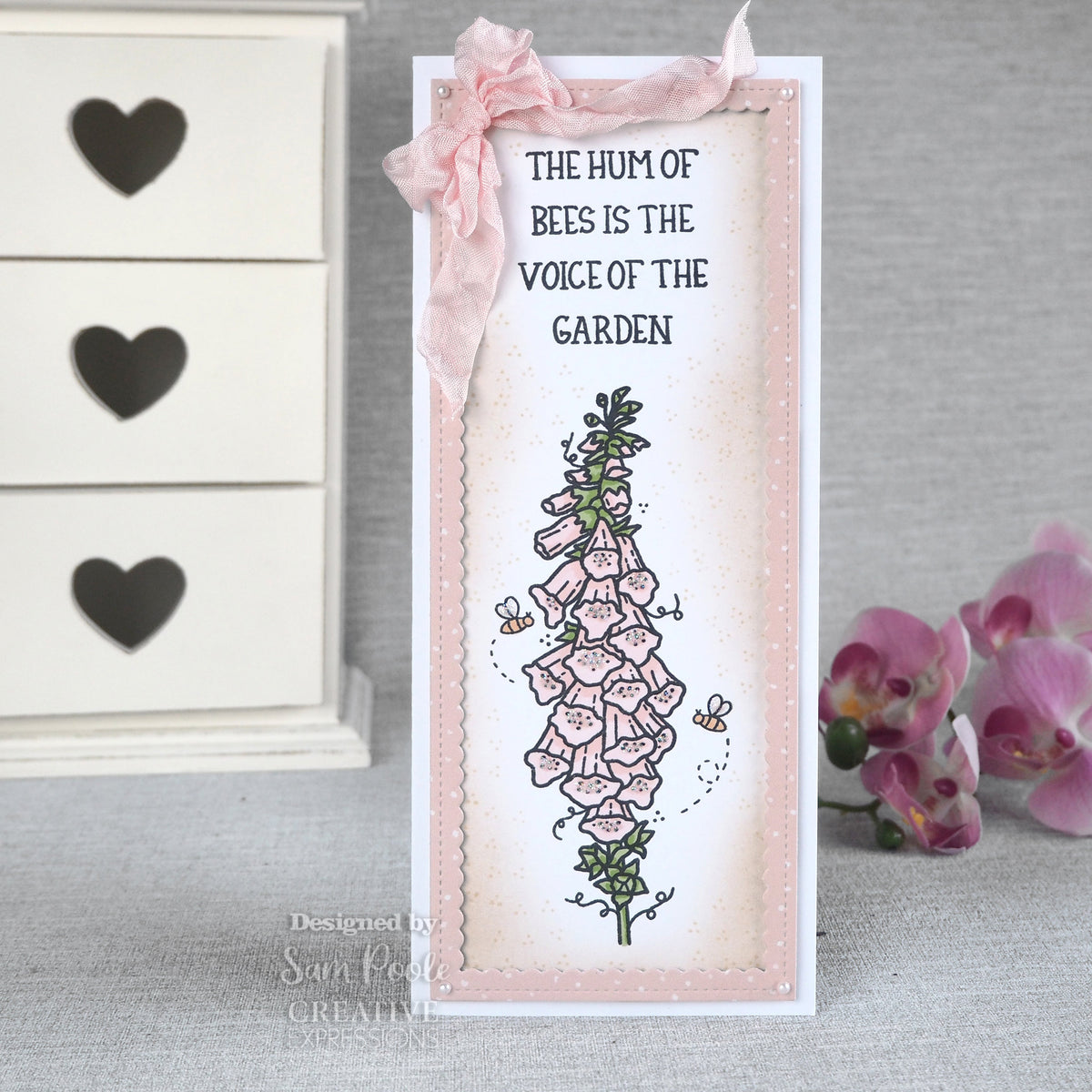 Creative Expressions Sam Poole Foxglove and Bees 6 in x 4 in Clear Stamp Set-5