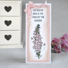 Creative Expressions Sam Poole Foxglove and Bees 6 in x 4 in Clear Stamp Set-5