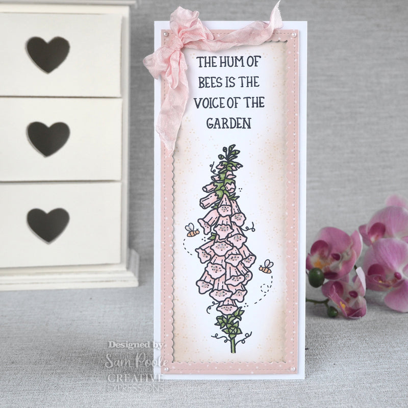 Creative Expressions Sam Poole Foxglove and Bees 6 in x 4 in Clear Stamp Set-5