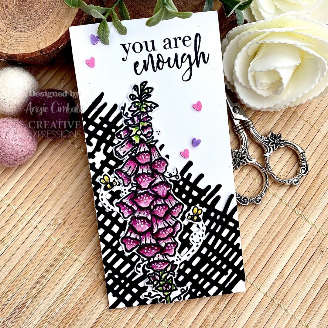 Creative Expressions Sam Poole Foxglove and Bees 6 in x 4 in Clear Stamp Set-3
