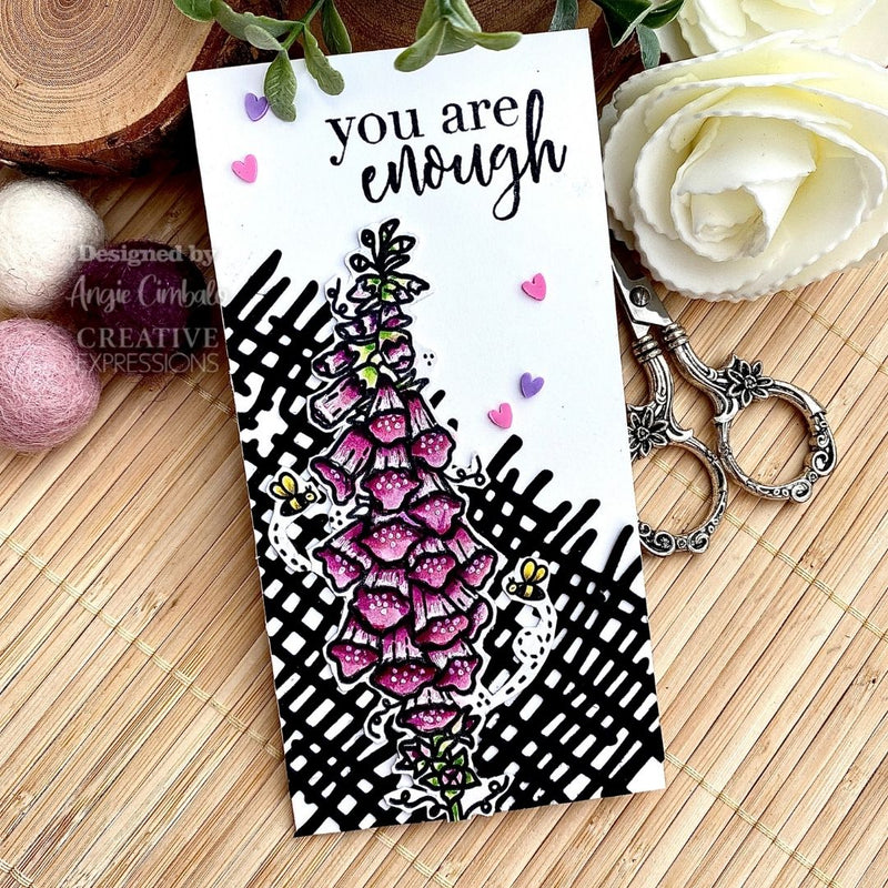 Creative Expressions Sam Poole Foxglove and Bees 6 in x 4 in Clear Stamp Set-3