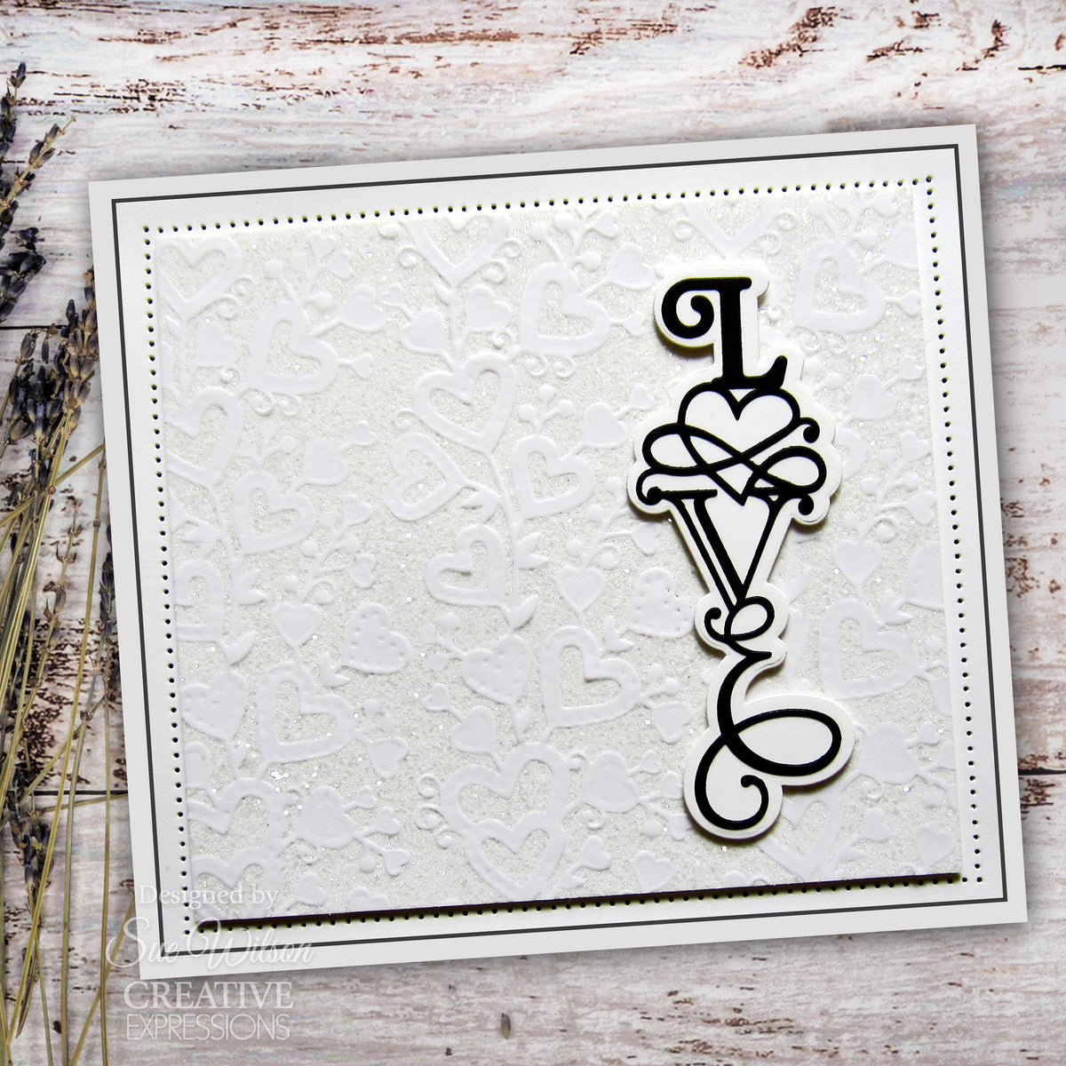 Creative Expressions Sue Wilson Slimline Anniversary Hearts Craft Die-4
