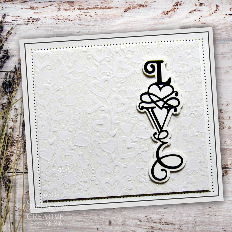 Creative Expressions Sue Wilson Slimline Anniversary Hearts Craft Die-4