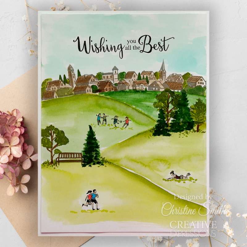 Creative Expressions Sue Wilson Village Scenes 4 in x 6 in Stamp Set-3