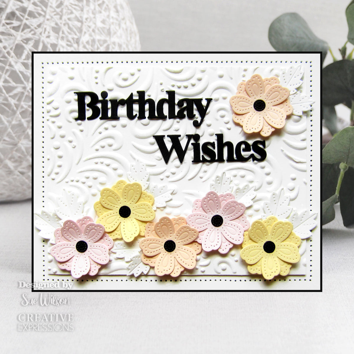 Creative Expressions Sue Wilson Block Sentiments Birthday Wishes Craft Die-5