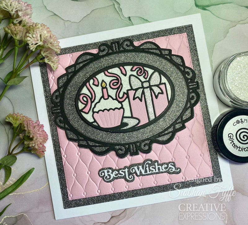 Matrices de découpe Sue Wilson Creative Expressions – Anniversaire Vitrail-6