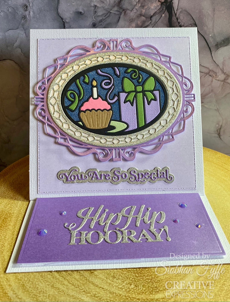 Matrices de découpe Sue Wilson Creative Expressions – Anniversaire Vitrail-7