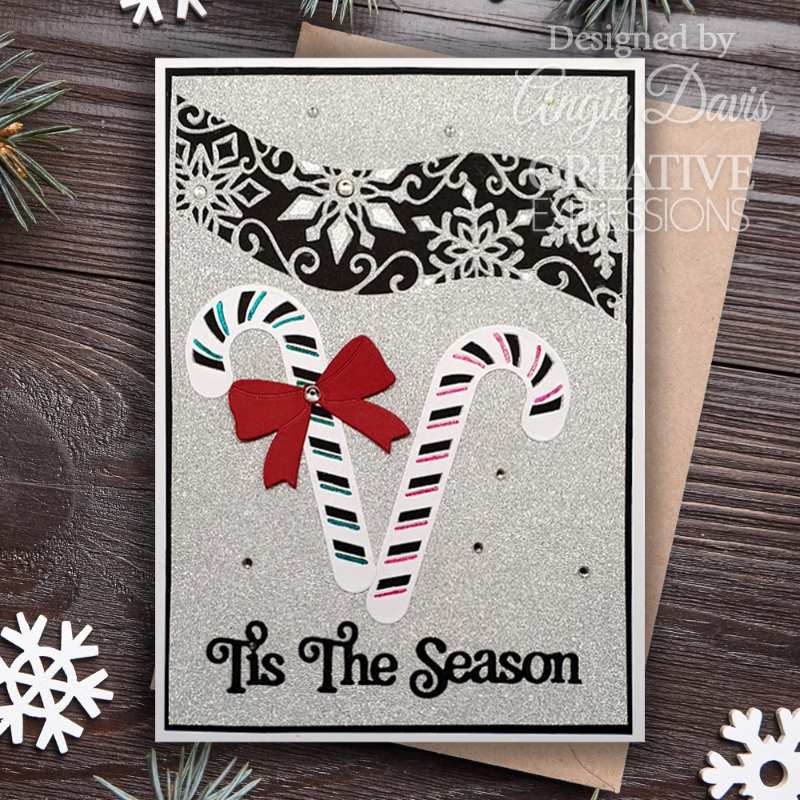 Creative Expressions Sue Wilson Festive Snowflake Ribbon Wave Craft Die-2
