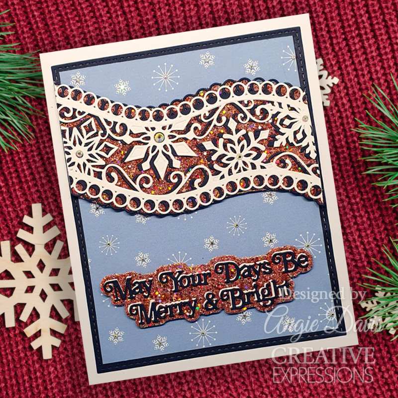 Creative Expressions Sue Wilson Festive Snowflake Ribbon Wave Craft Die-5